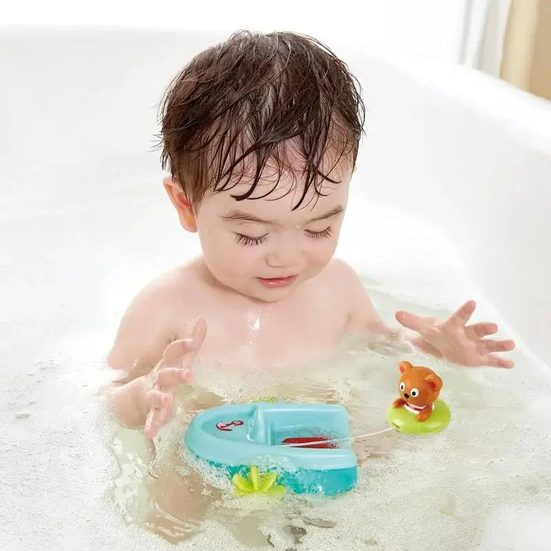 Fidtoy Oso de Peluche con Cuerda, Juguete de Baño para Niños Pequeños, Juego Acuático