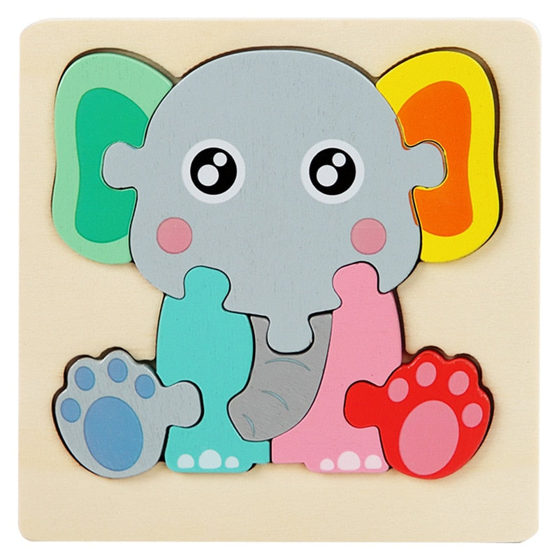 Fidtoy 6 Pack Wooden Puzzle Set Montessori Learning Toy