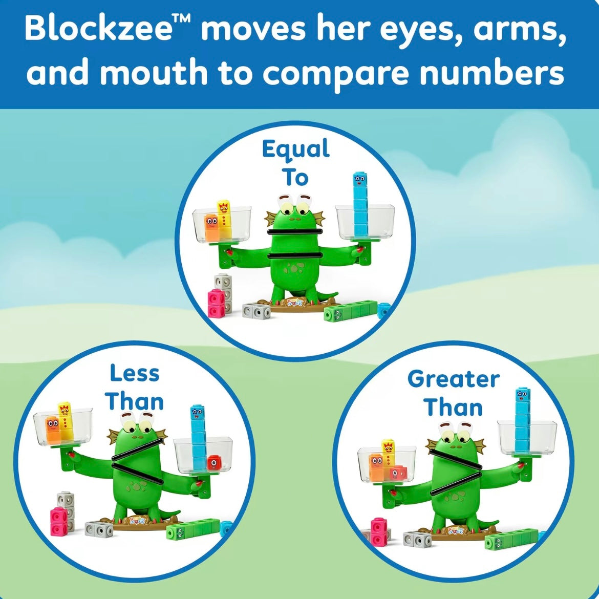 Numberblocks Blockzee Balance Activity Set, 61 MathLink Cubes, Balance Scale, Educational Math Manipulatives, Numbers for Toddlers, Preschool Learning Activities, Birthday Gifts for Kids