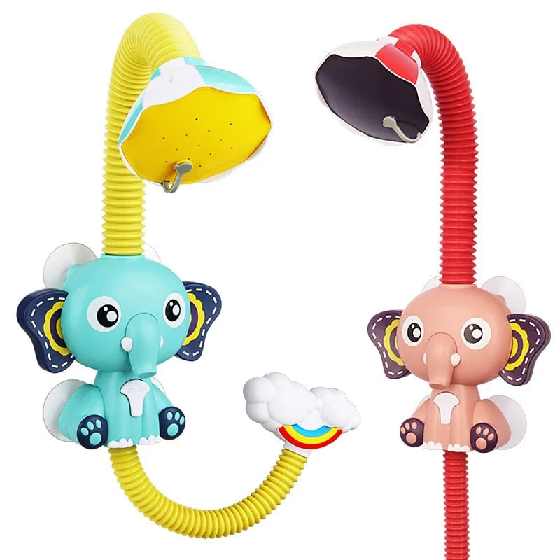 Fidtoy Jouet de bain éléphant pour tout-petits – Jouet de bain à jet d'eau avec ventouses, buse réglable, débit d'eau doux
