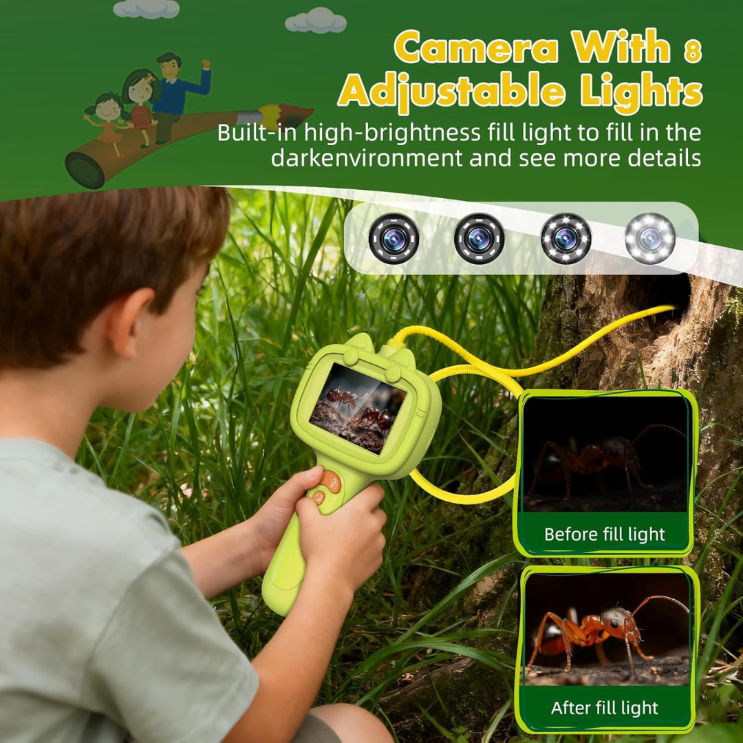 Endoscope pour enfants avec lumière LED – Jouet d'exploration STEM éducatif pour les jeunes curieux