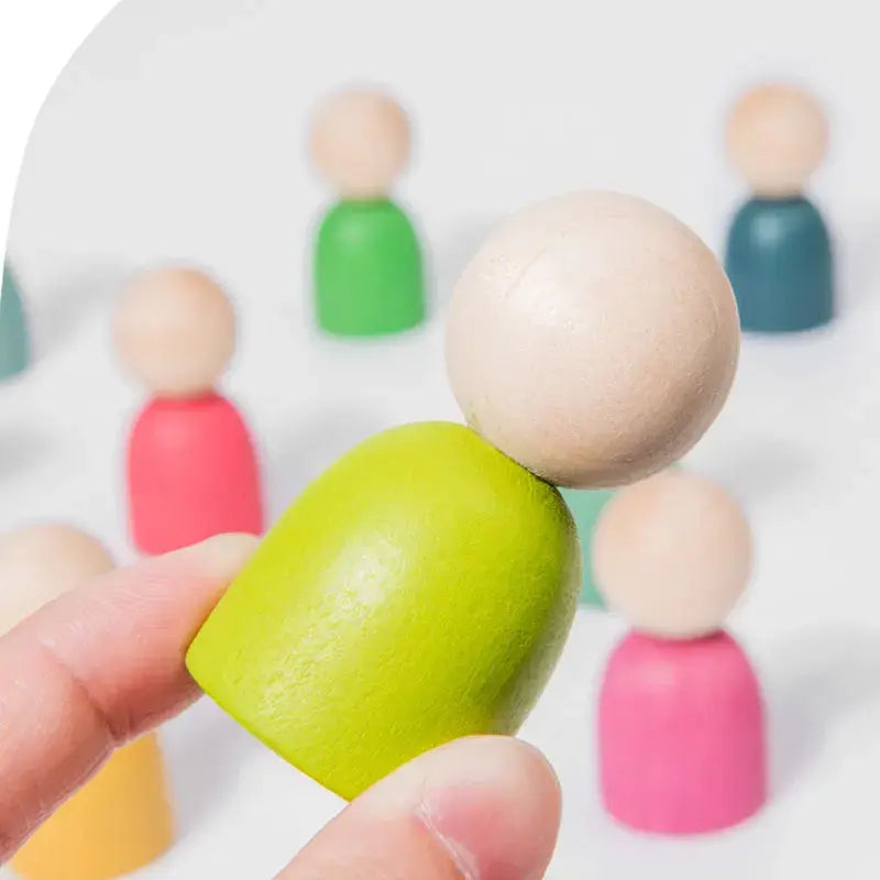 Montessori Wooden Color Sorting Stacking Game