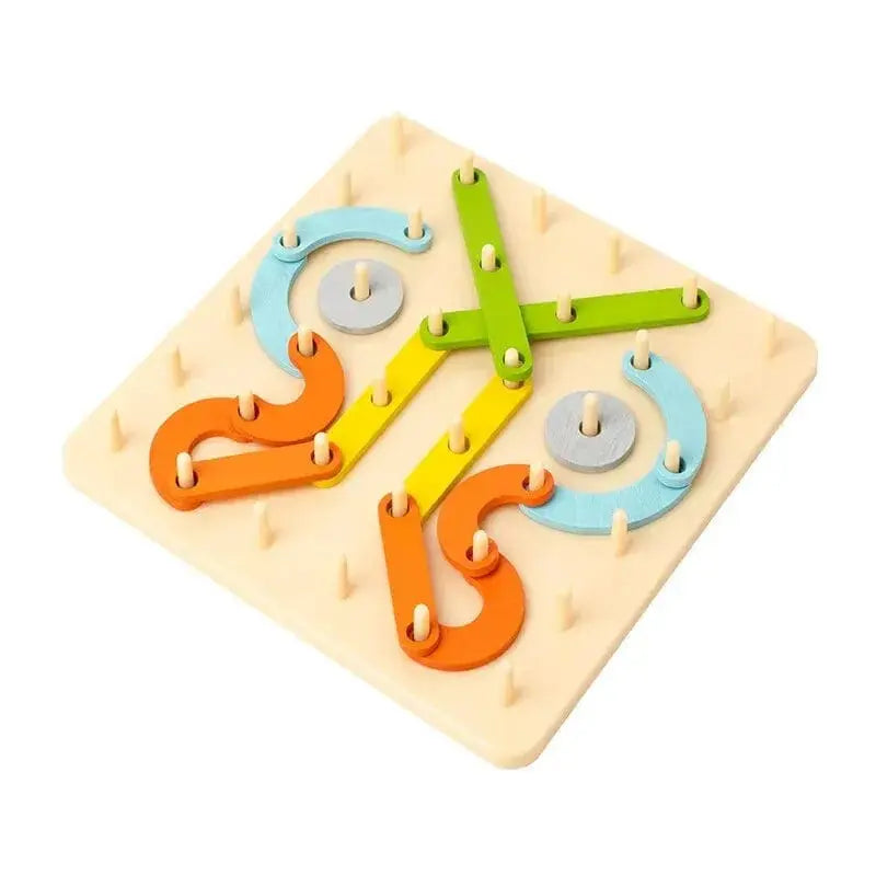 Fidtoy Montessori Creative Wooden Block Building Set for Kids – Rainbow Stacking & Pattern Play