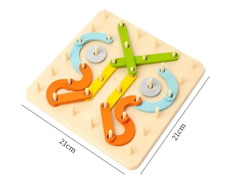 Fidtoy Montessori Creative Wooden Block Building Set for Kids – Rainbow Stacking & Pattern Play