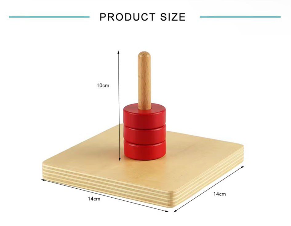 Discos en el pasador vertical - Material Montessori para niños pequeños