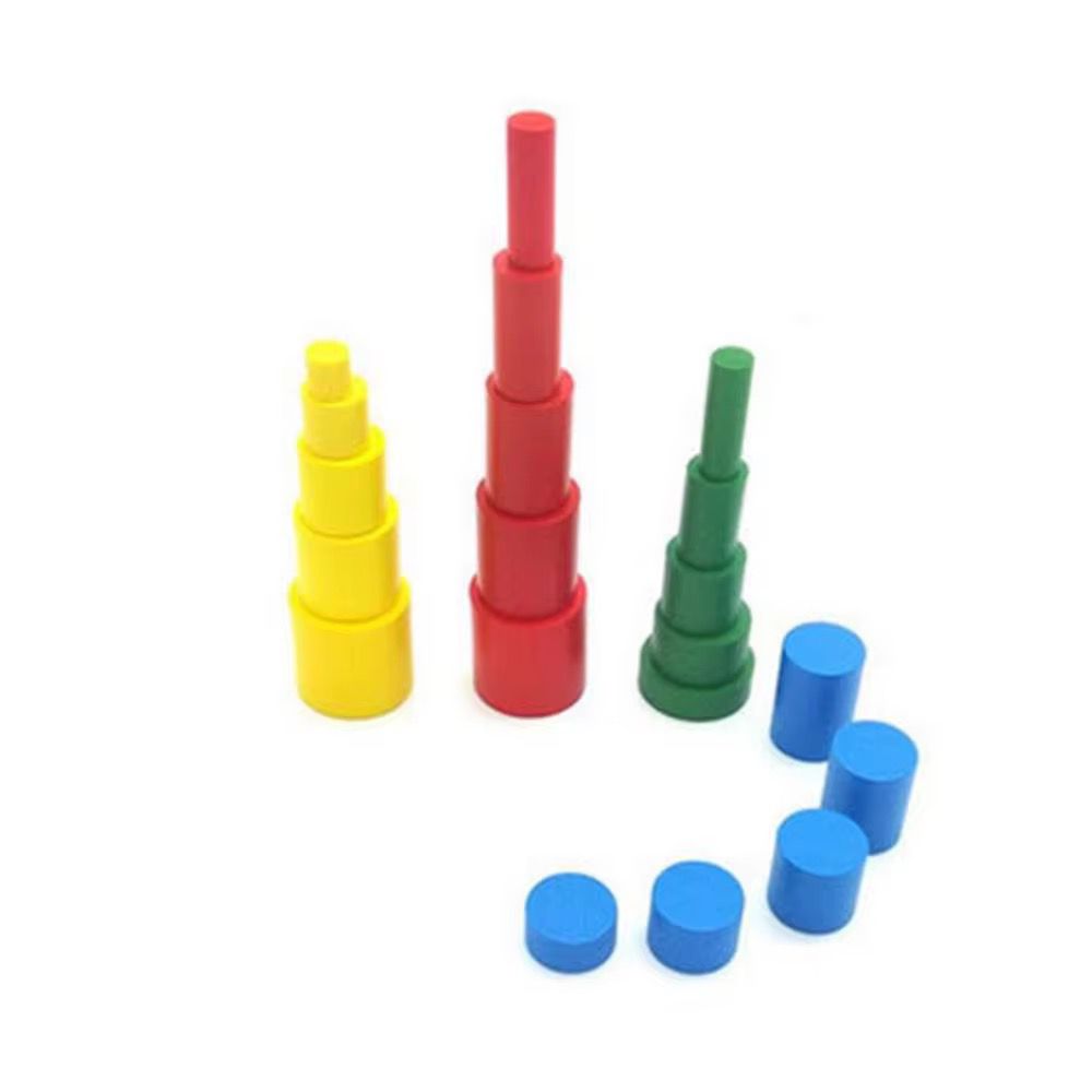 Mini Knobless Cylinders with Control Cards - Montessori Sensorial Material