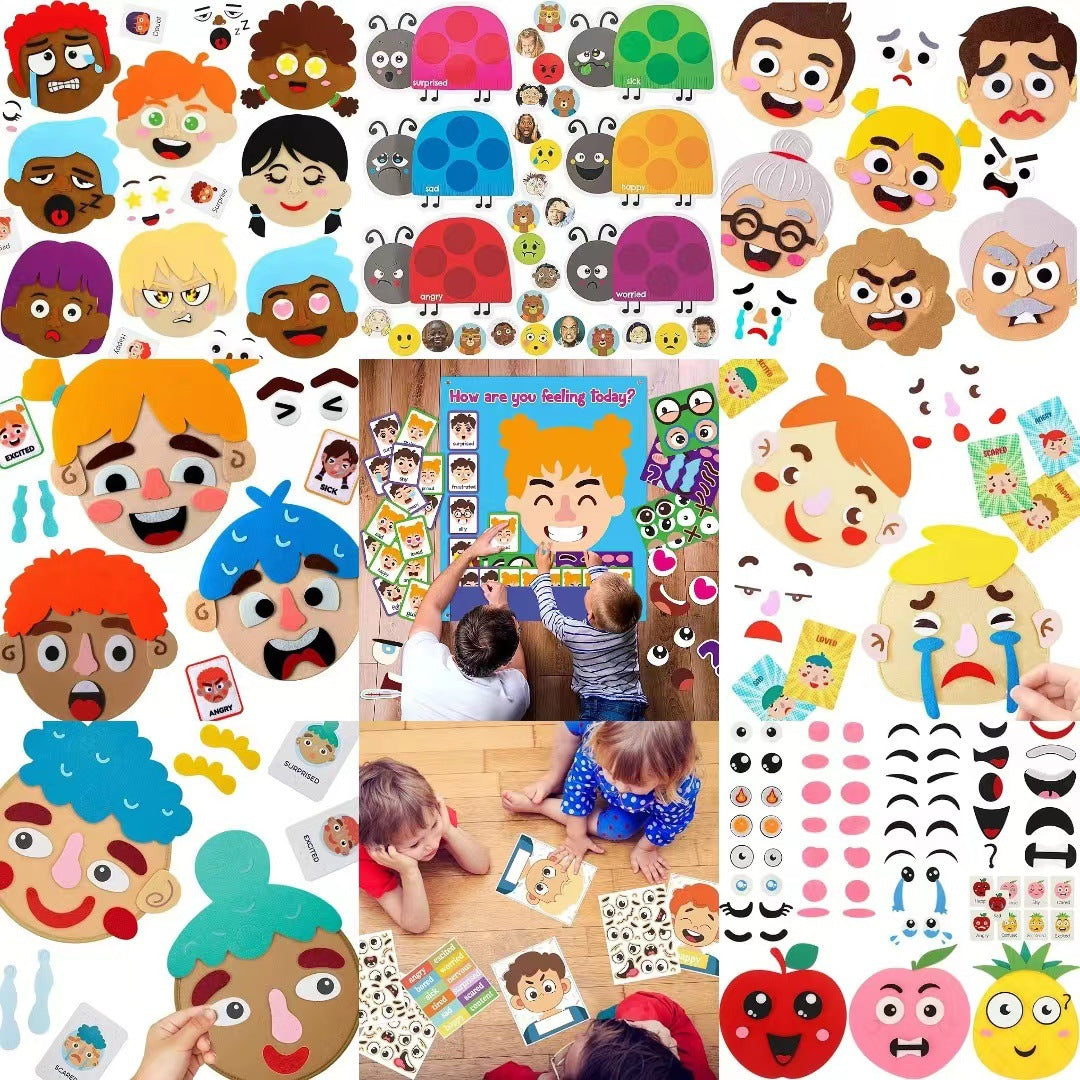 Portable Felt How are you feeling Emotions with Flash cards Life Skill Activities Learning