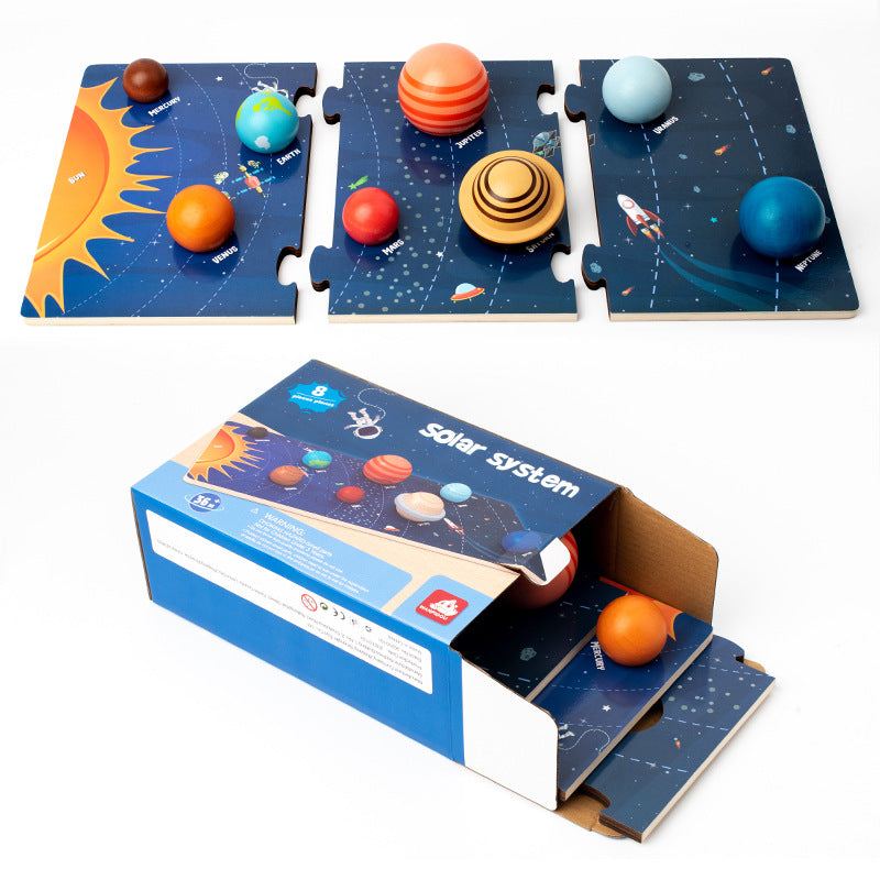 Puzle gigante de maqueta del sistema solar con tablero de planetas