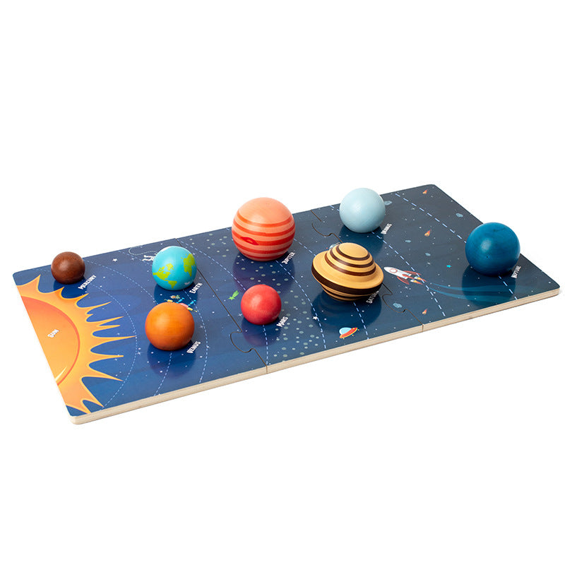 Puzle gigante de maqueta del sistema solar con tablero de planetas