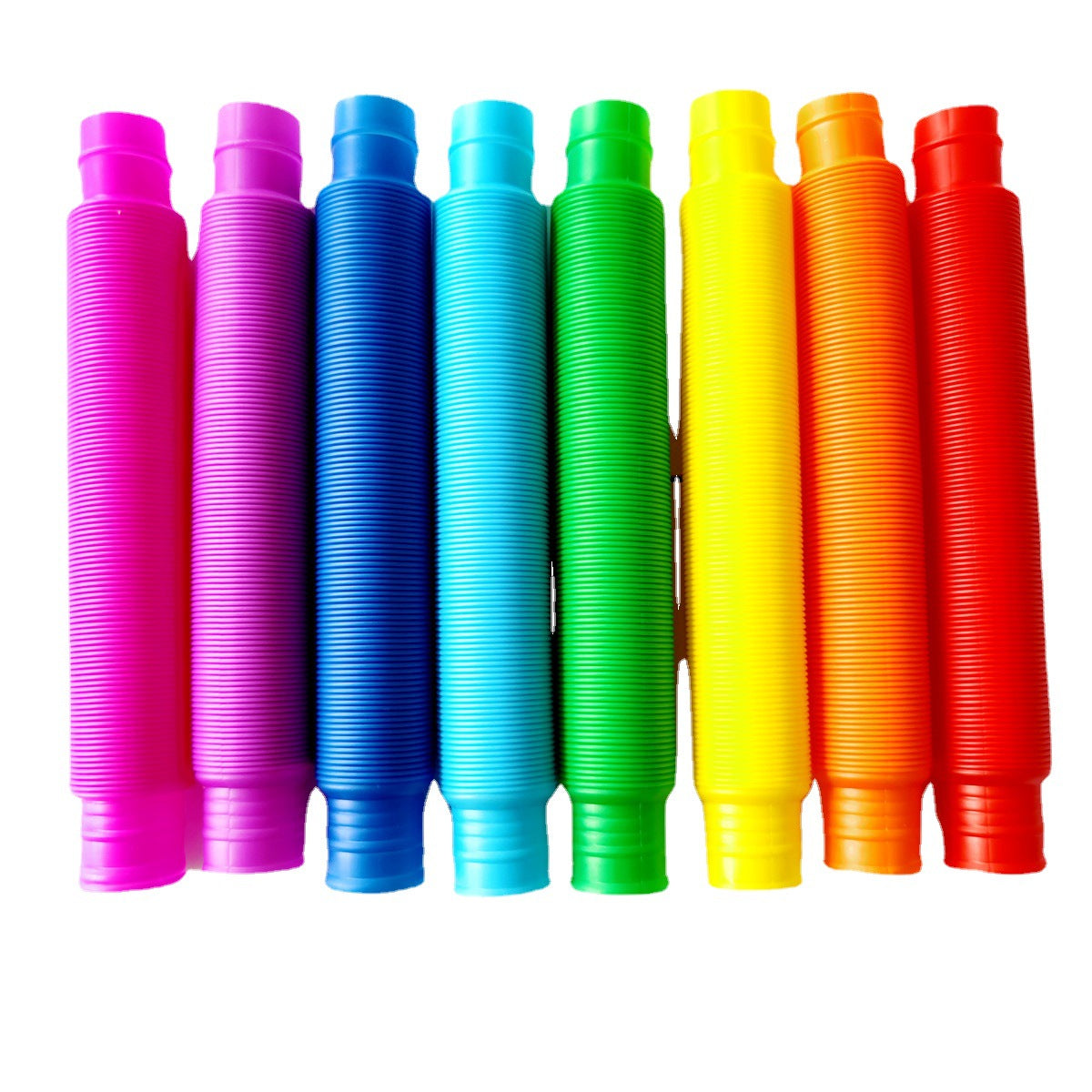 Rainbow Translucent Pouring Funnel Kids Messy Play Tool Set of 6 Sensory and 8 Pcs Large Fidget Pop Tubes (20cm to 68cm) Rainbow Pouring Funnel Stretchy Pipes Kids Messy Play Tools