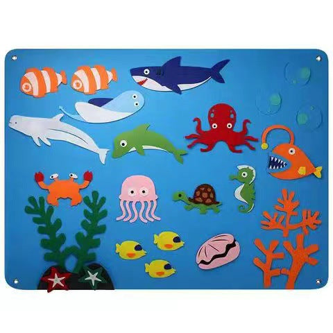 Fidtoy Tableau Mural en Feutre Éducatif pour Enfants 3+ Zoo & Univers
