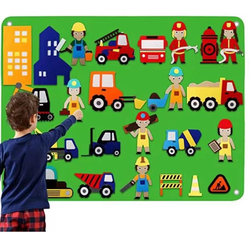 Fidtoy Tableau Mural en Feutre Éducatif pour Enfants 3+ Zoo & Univers