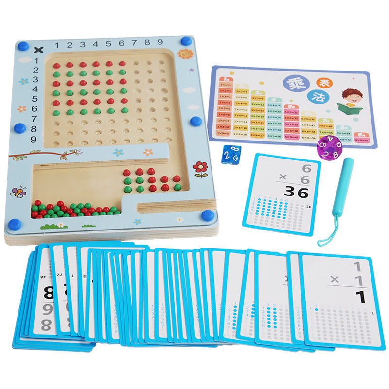 Tableau de perles magnétiques Montessori pour la multiplication