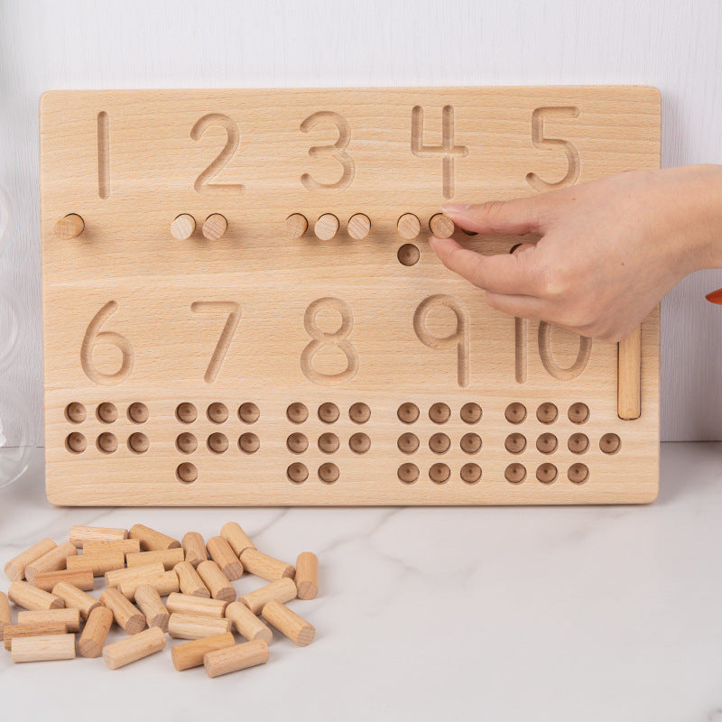 Planches de piquets pour compter les nombres Montessori avec stylo traçeur