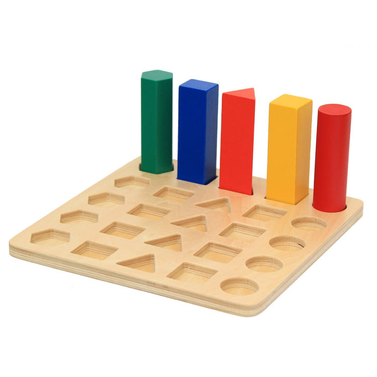 Gran Escalera de Formas Montessori 3D Juego de Clasificación de Figuras Geométricas Sólidas de Colores