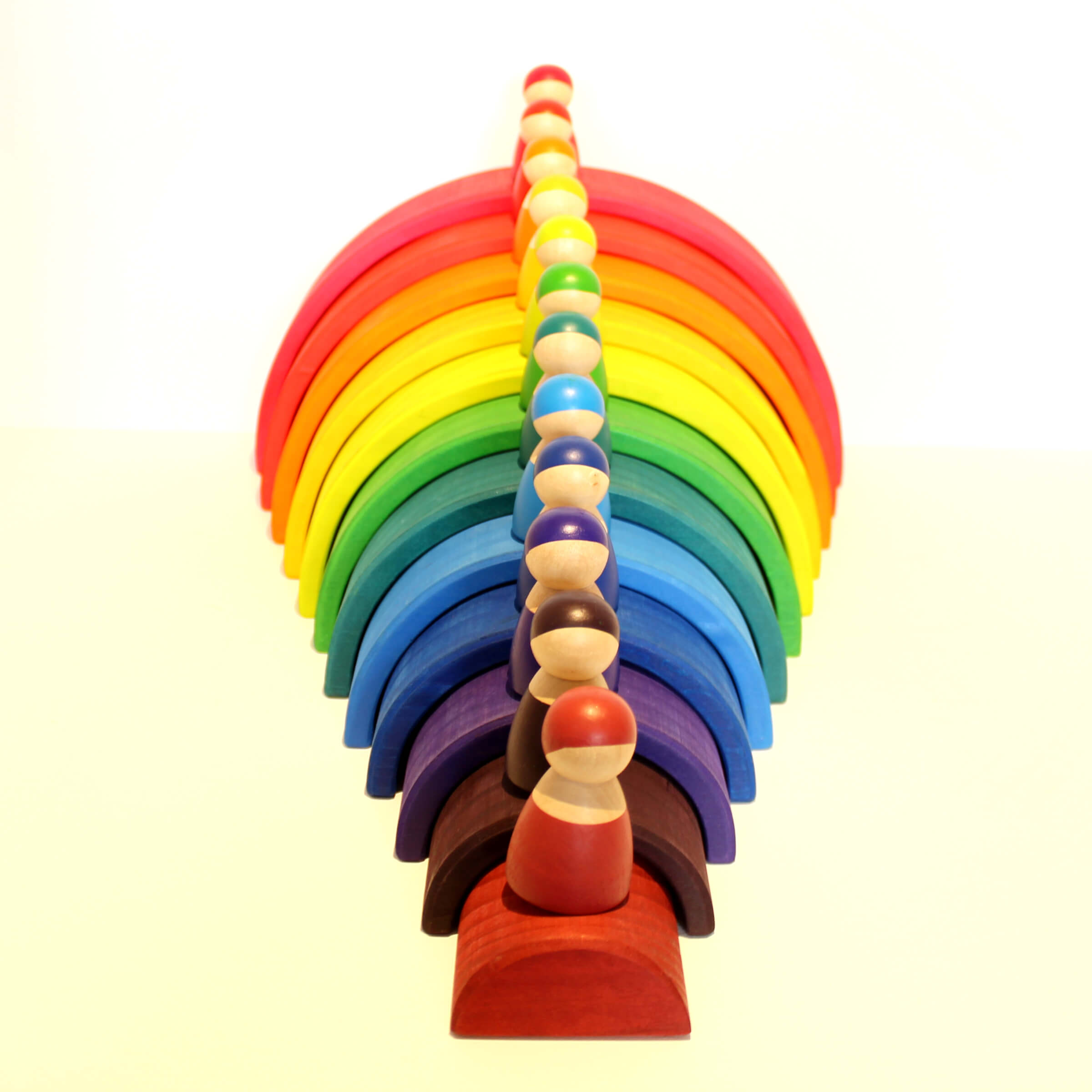 Fidtoy Wooden Friends Rainbow Wooden Doll Set for Kids 3+