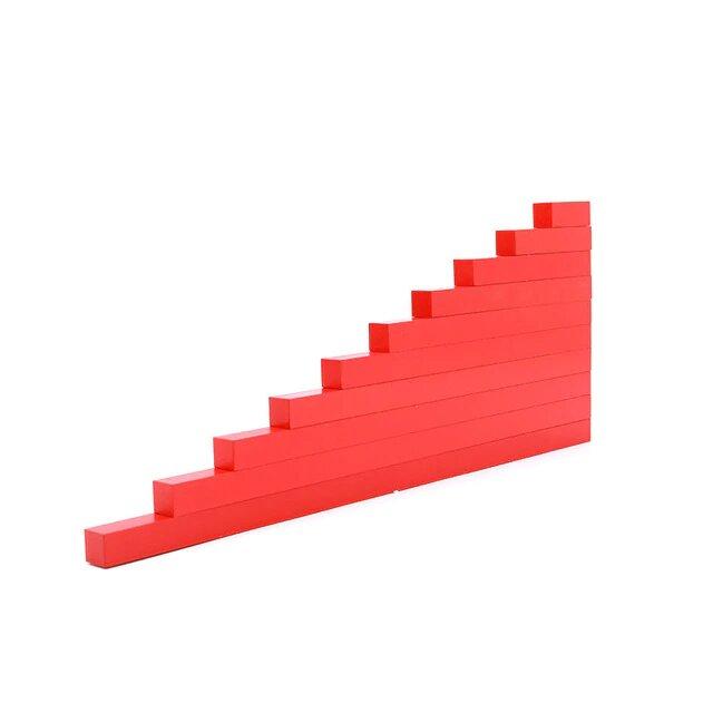 Matériel Montessori Fidtoy Red Rods sensoriel pour enfants de 3 ans et plus