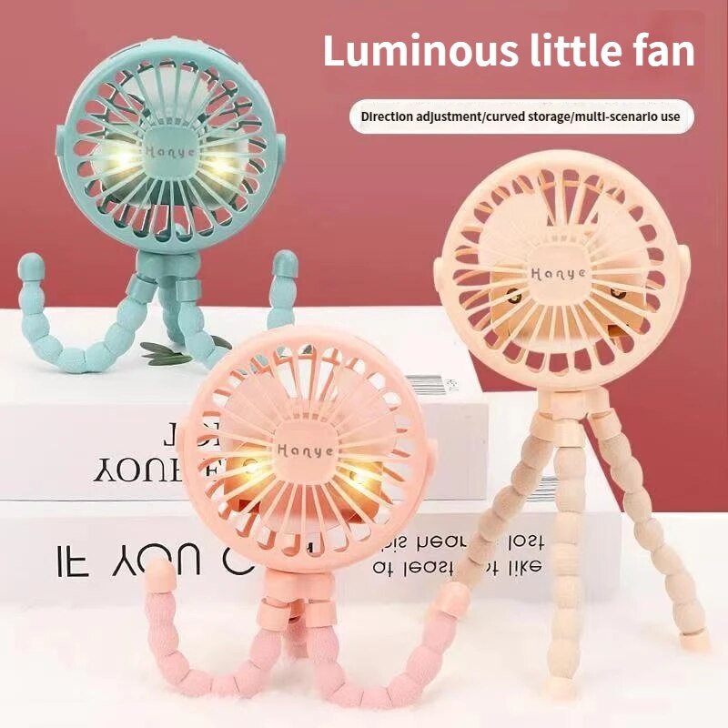 Fidtoy Portable Stroller Fan Clip On Baby Cooling Fan USB Rechargeable