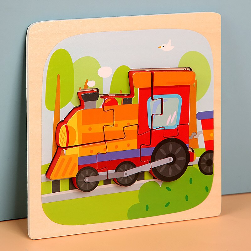 Fidtoy Wooden Animal Puzzle for Toddlers – Montessori Shape & Color Learning Toy