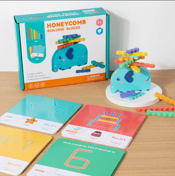 Juego de patrones y rompecabezas de panal