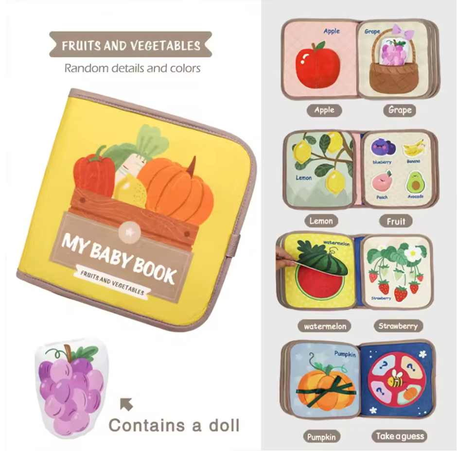 Fidtoy Stick & Learn Busy Book – Jouet d'activité interactif Montessori pour les tout-petits de 1 à 4 ans