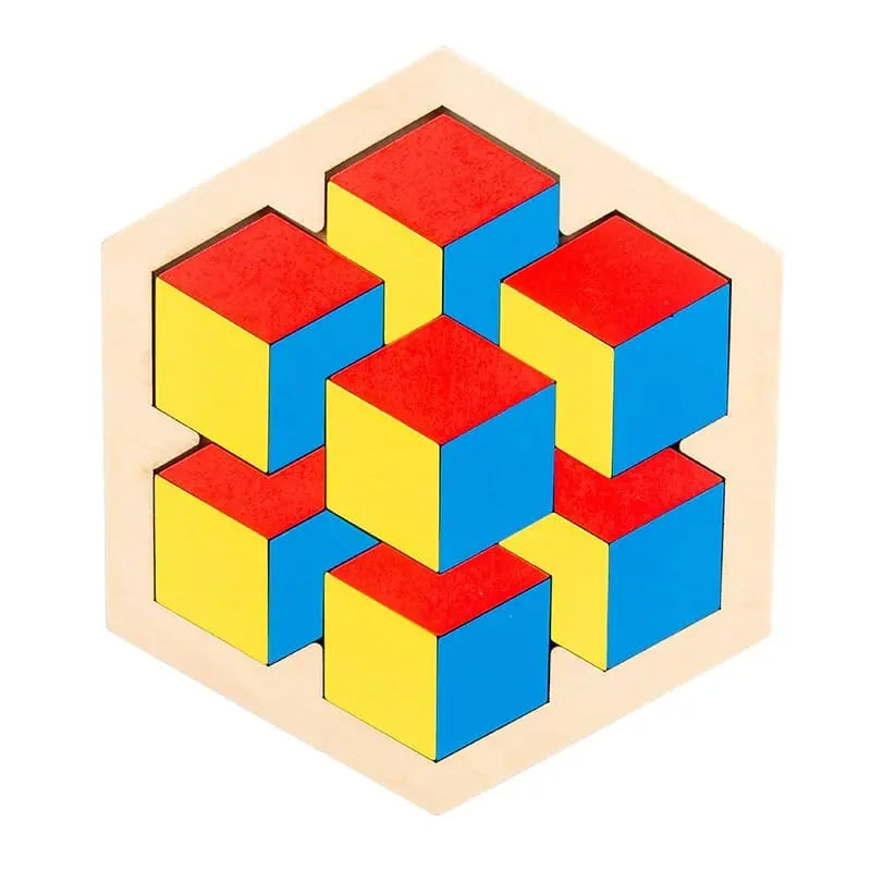 Fidtoy Tangram Vivid Color Cubes Montessori Puzzle Toy for Kids