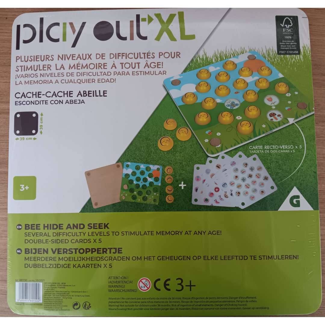 Jeu d'échecs Jumbo Mémoire en Bois avec Cartes de Traçage Assorties