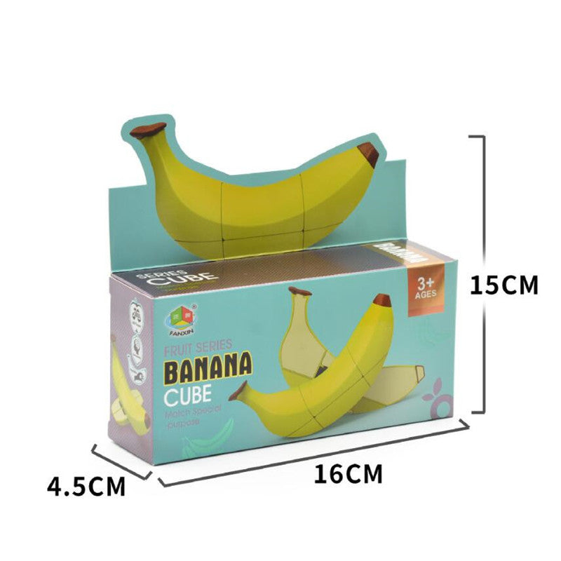 Fidtoy Fruit Twist Cube Puzzle Toy for Kids Ages 3+ Colorful Banana Cube Brain Teaser for Hand-Eye Coordination, Memory, Spatial Thinking and Problem Solving