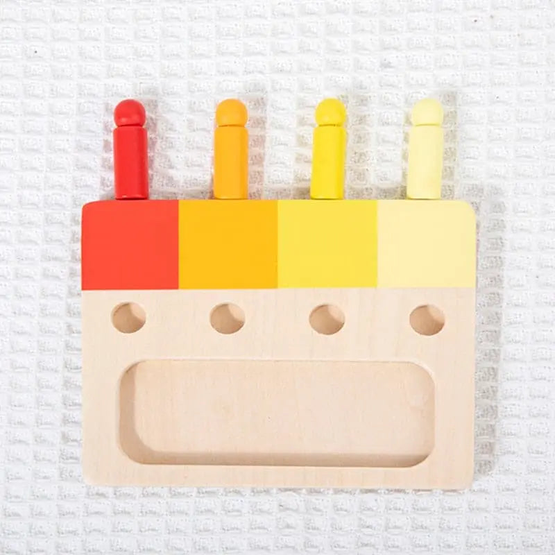 Jeu de pions en bois Fidtoy – Jouet d'apprentissage des formes et des couleurs Montessori pour les tout-petits