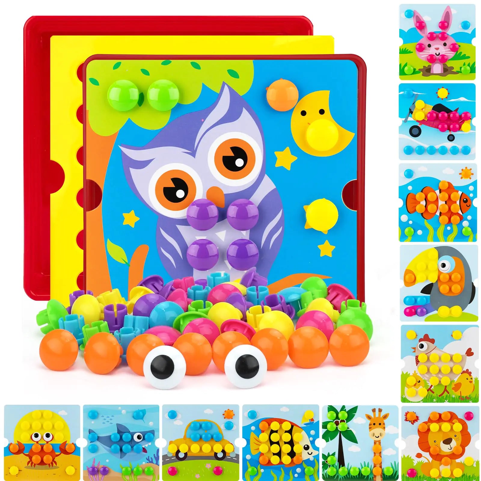 Fidtoy Boutons de Mosaïque Jeu Éducatif Motricité Fine