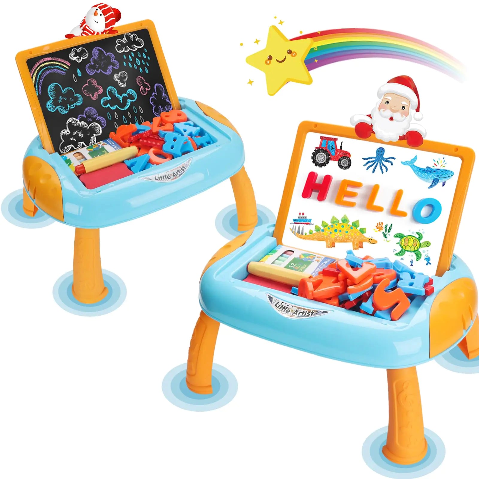 Table d'apprentissage double face Fidtoy pour tout-petits