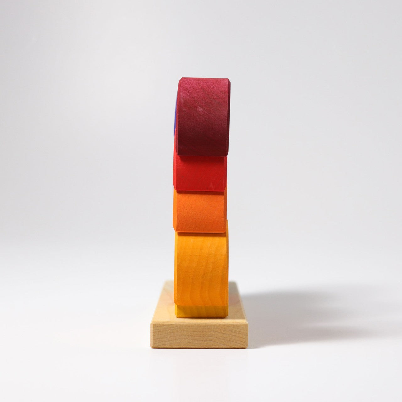Fidtoy Blocs de construction en bois Lune à empiler, jouet d'équilibre arc-en-ciel pour enfants