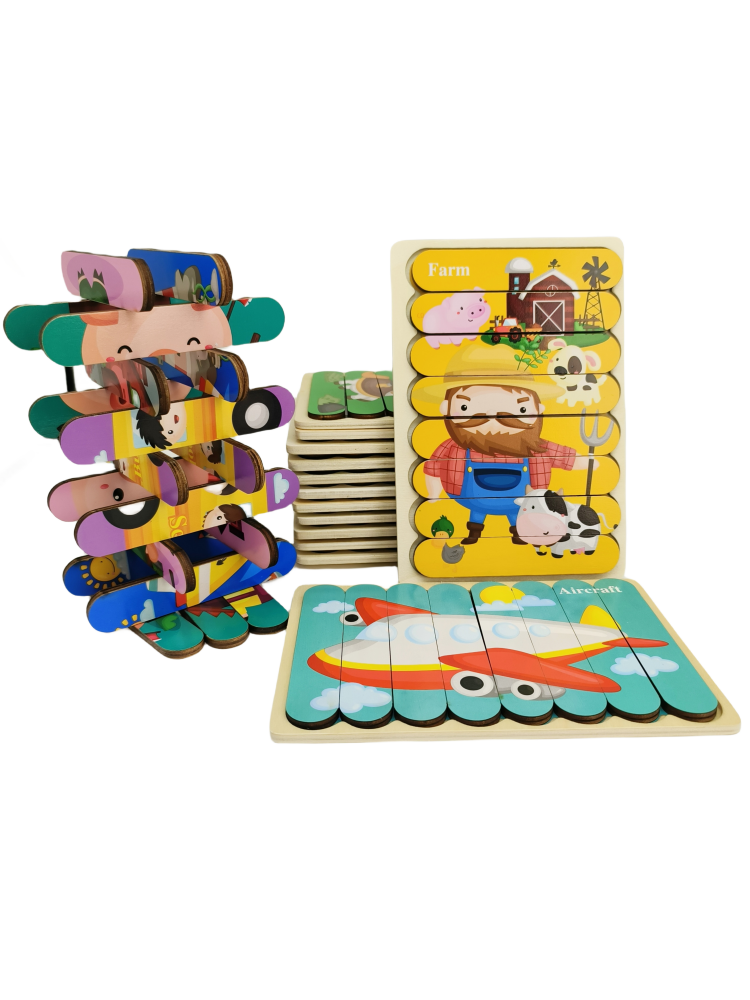 Ensembles de puzzles à retourner Montessori (Lot de 2)