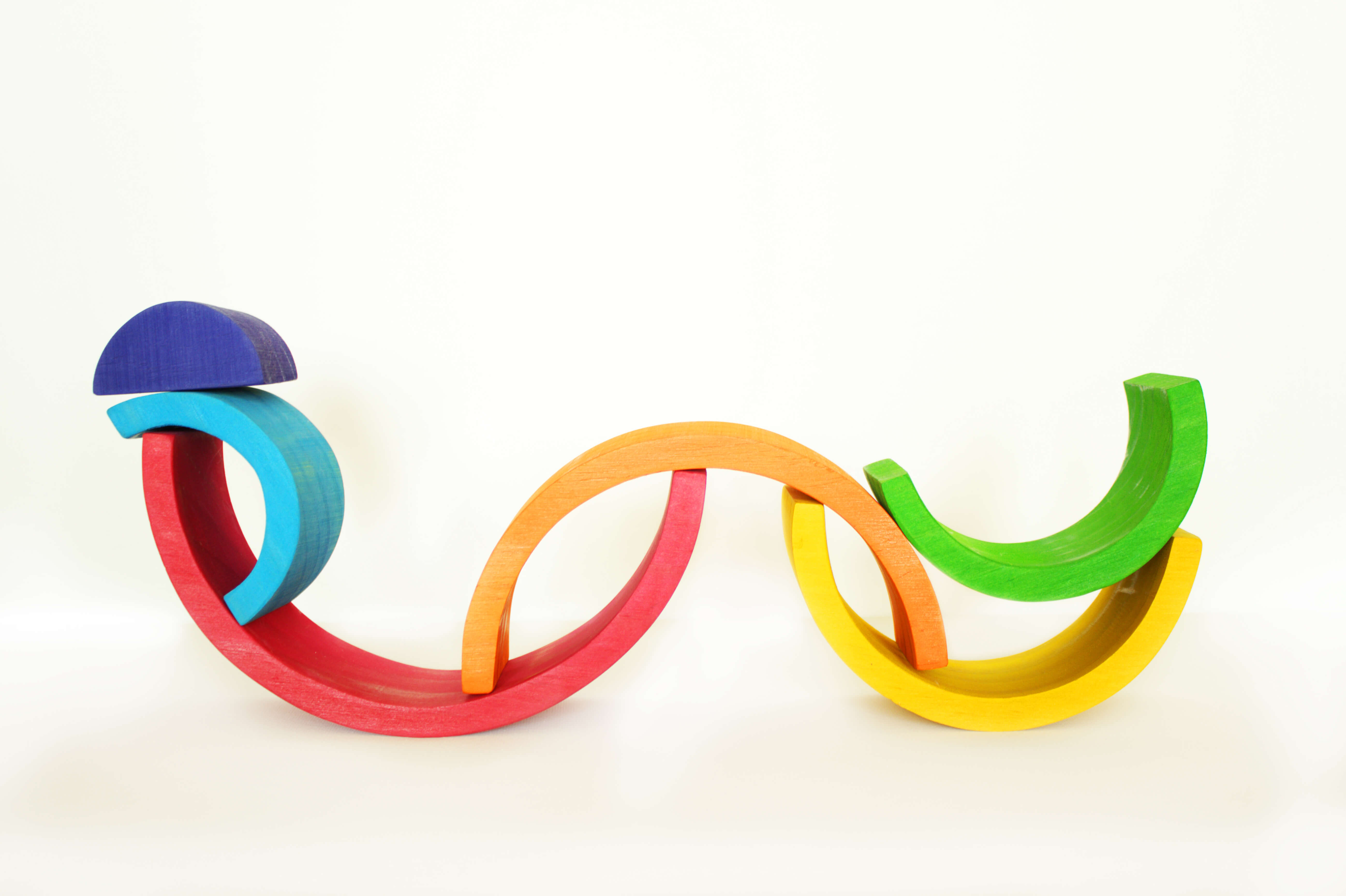 Jouet en bois Fidtoy Rainbow Stacker pour tout-petits avec 6 arches