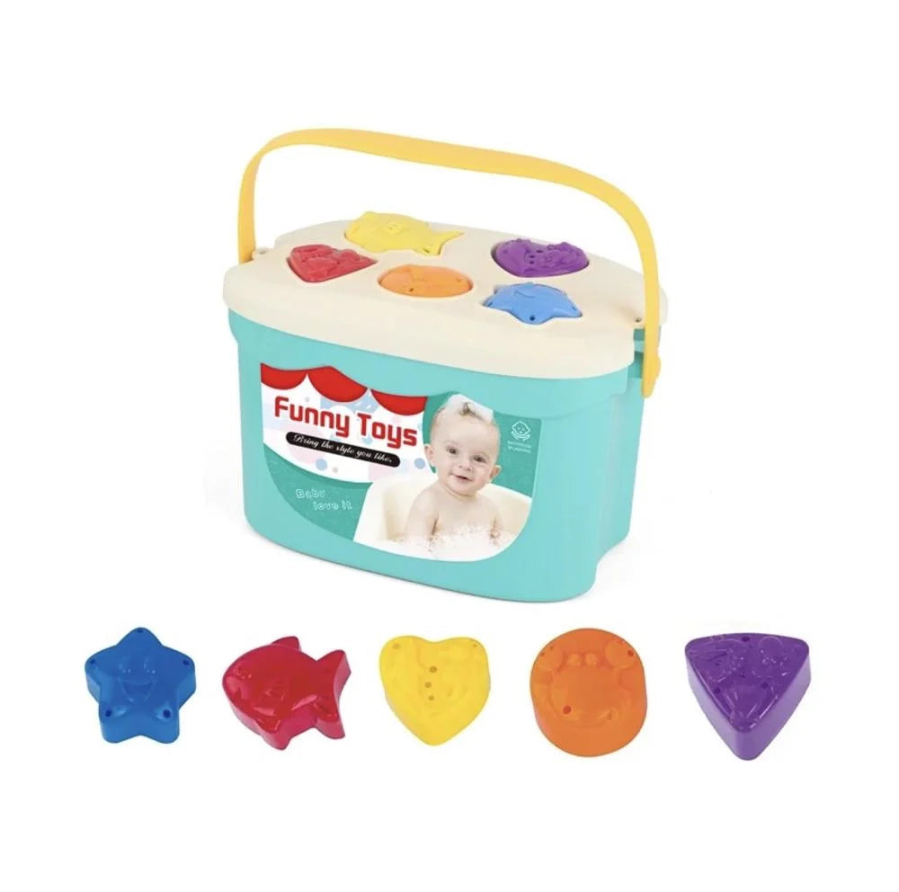 Fidtoy Jouet de bain 2-en-1 en silicone pour tri de formes et empilage, jouet de bain en plastique pour tri de formes et empilage, jouet d'apprentissage des couleurs pour la motricité fine, à partir de 6 mois