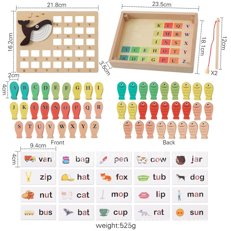 puzzle de pêche en bois pour enfants Jouet de puzzle de pêche en bois