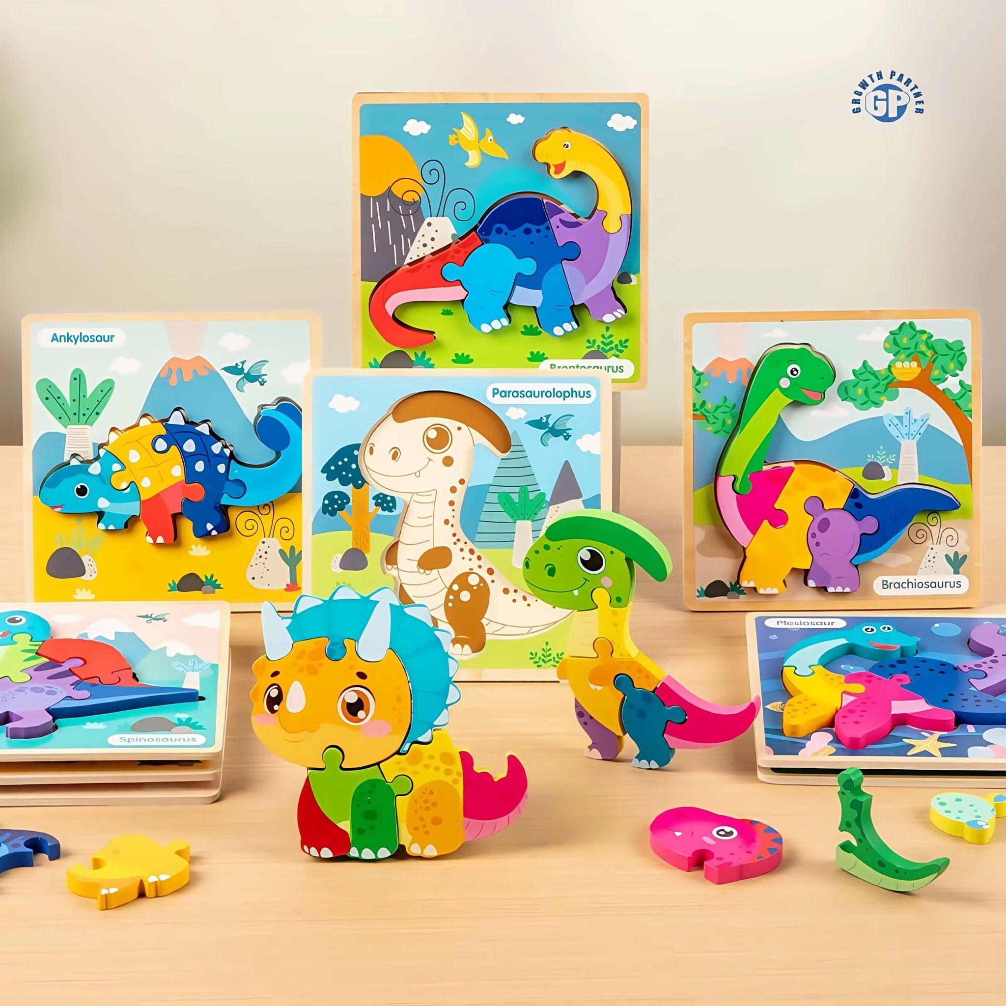 Rompecabezas de madera de dinosaurios - Diseño variado