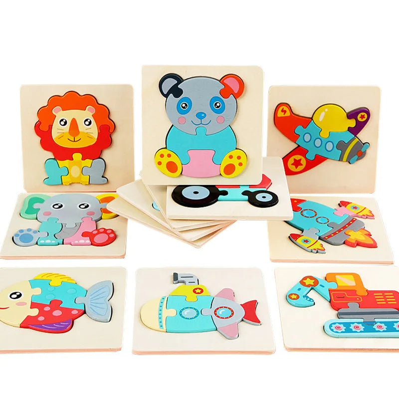 Fidtoy Montessori – Jeu de puzzles en bois pour tout-petits – Jouet éducatif pour le développement de la motricité fine