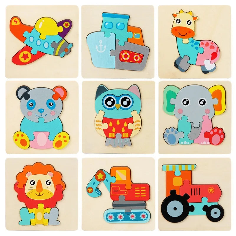 Fidtoy Montessori – Jeu de puzzles en bois pour tout-petits – Jouet éducatif pour le développement de la motricité fine