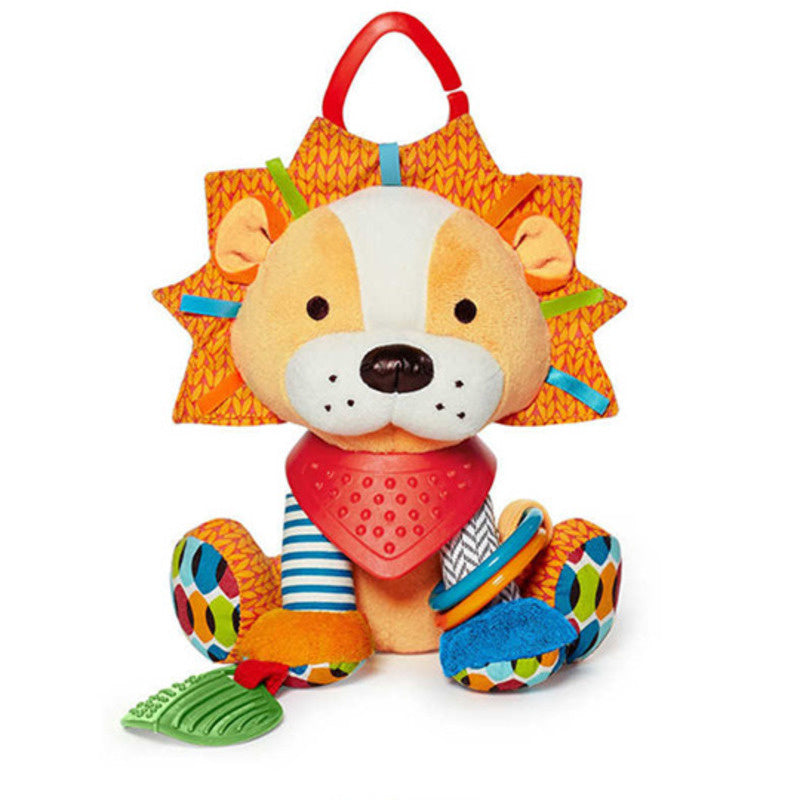 Jouet de dentition en peluche Fidtoy avec hochet – Jouet d'activité sensorielle doux pour la dentition des bébés, le jeu en poussette et les voyages