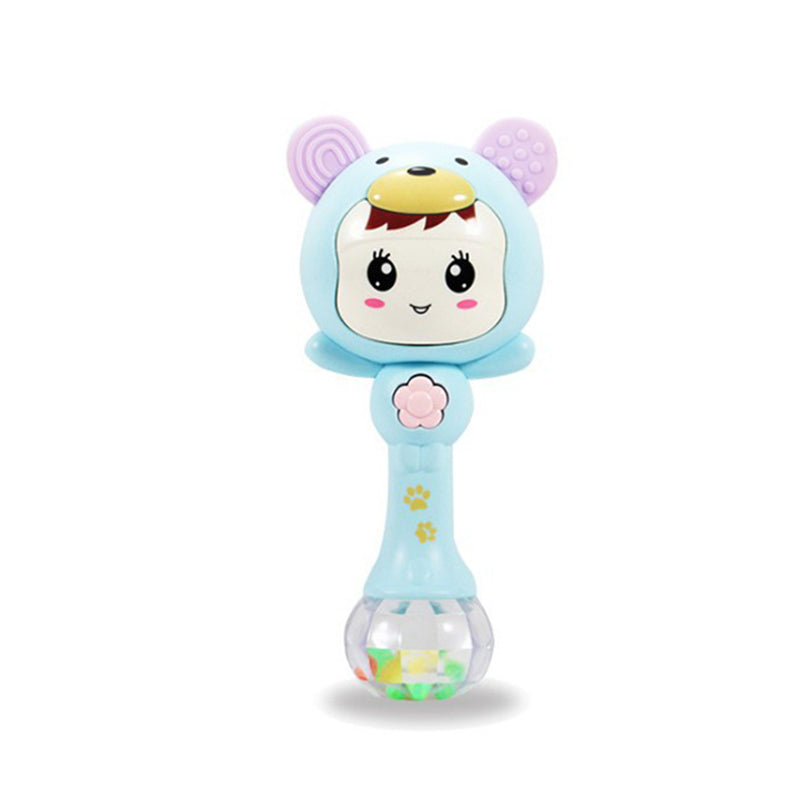 Fidtoy hochet de dentition musical lumineux pour bébé – Hochet sensoriel rose avec lumières, sons, anneau de dentition et jeu d'éveil