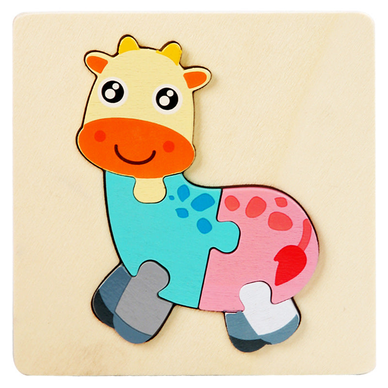 Fidtoy Montessori – Jeu de puzzles en bois pour tout-petits – Jouet éducatif pour le développement de la motricité fine