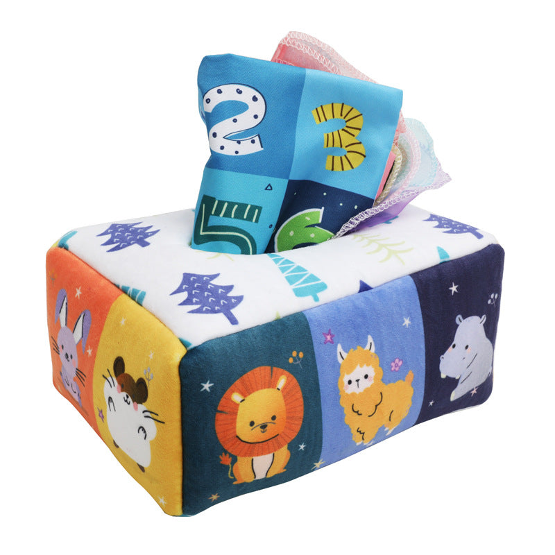 Boîte à mouchoirs Montessori Fidtoy pour bébés – Boîte sensorielle à tirer