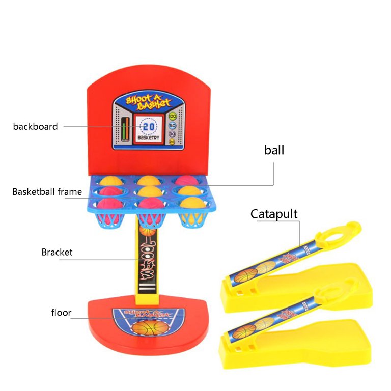 Fidtoy Mini jeu de basket de bureau avec panier et catapultes