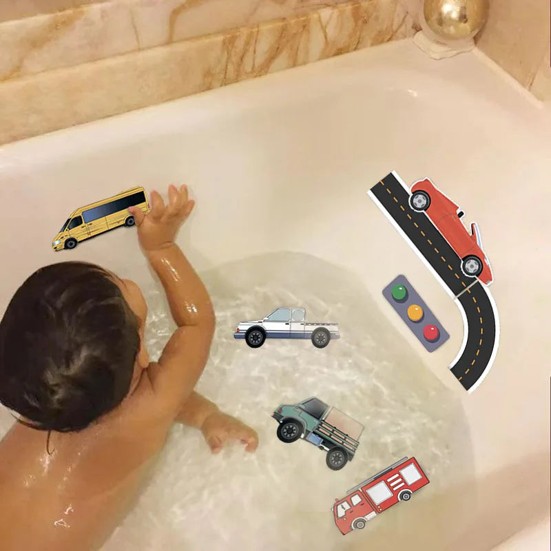Bath Cars™ - Enorm Plezier In Bad - Foam Verkeer Badspeelgoed Set