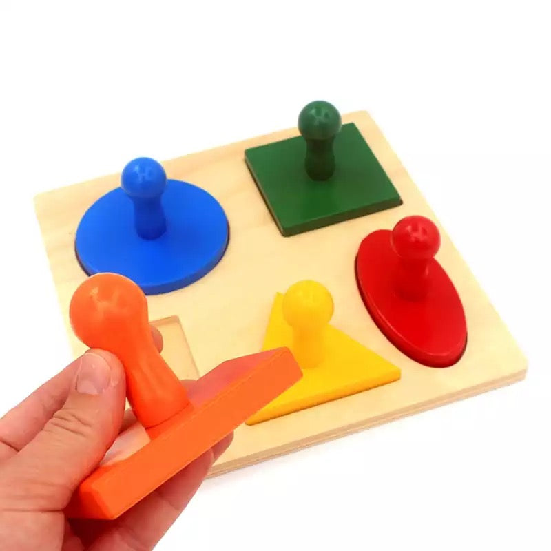 Rompecabezas Montessori de figuras geométricas de madera grandes - Los mejores juguetes Montessori