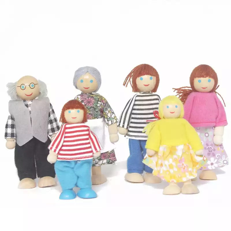 Wooden Role-Play Doll Family- Open ended wooden toys