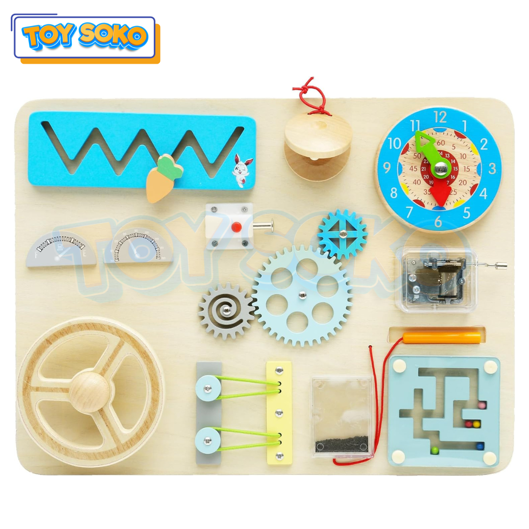 Interactive Busy Board – 10-in-1 Montessori Toys for Toddlers