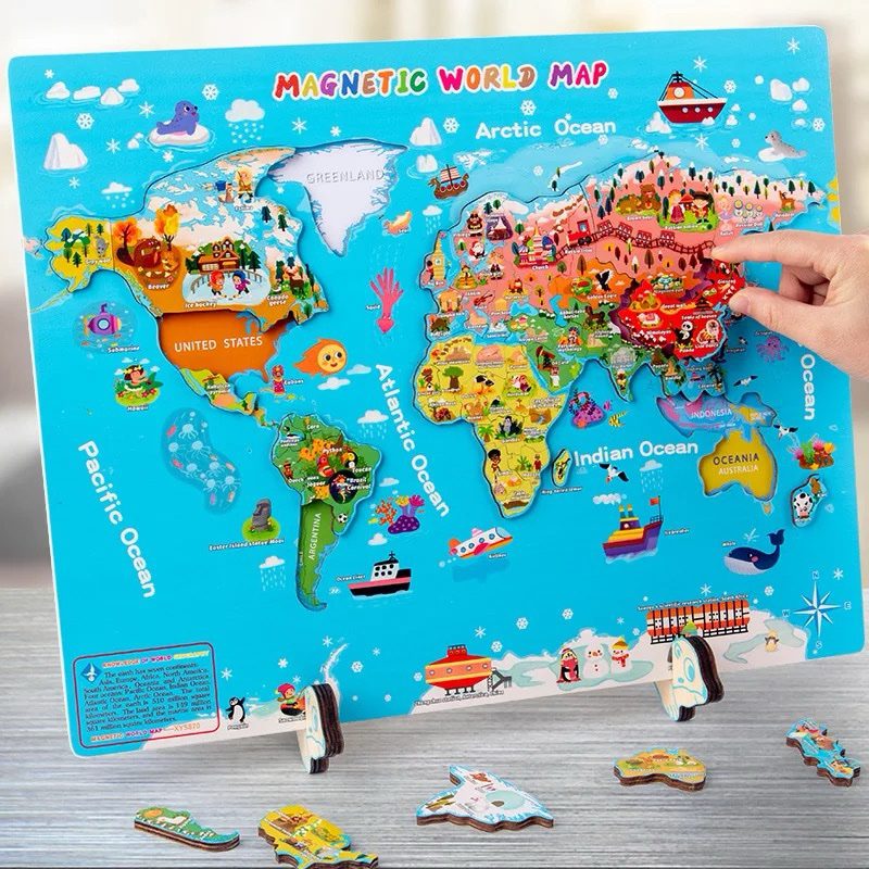 Carte du monde magnétique | Puzzle des pays du monde | Drapeaux des pays | Cartes flash des pays | Culture