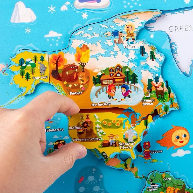 Carte du monde magnétique | Puzzle des pays du monde | Drapeaux des pays | Cartes flash des pays | Culture